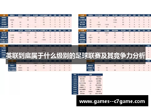 英联到底属于什么级别的足球联赛及其竞争力分析 英联到底属于什么级别的足球联赛及其竞争力分析